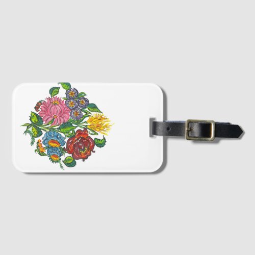 Hungarian flowers   luggage tag