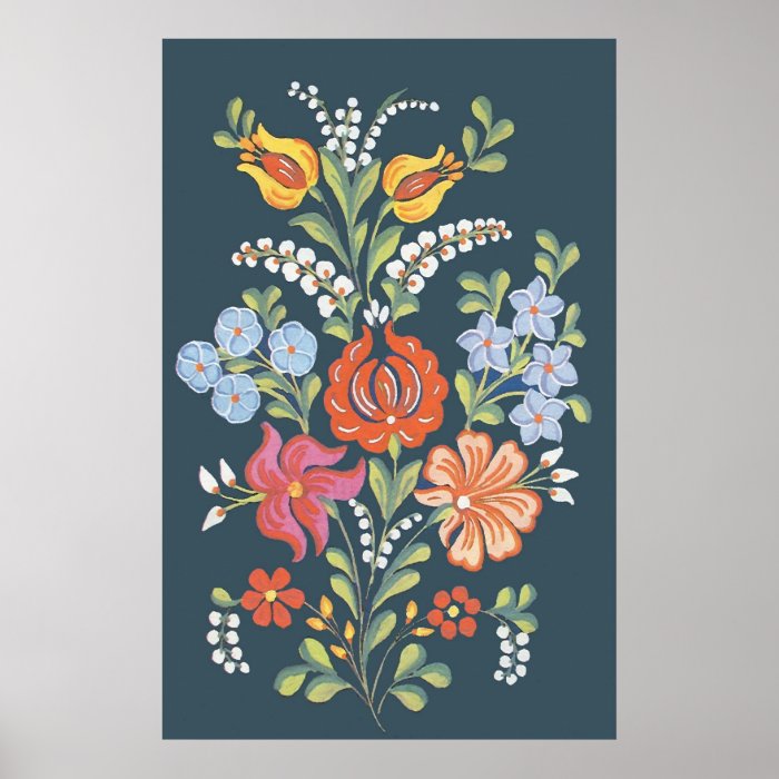 hungarian flowers poster