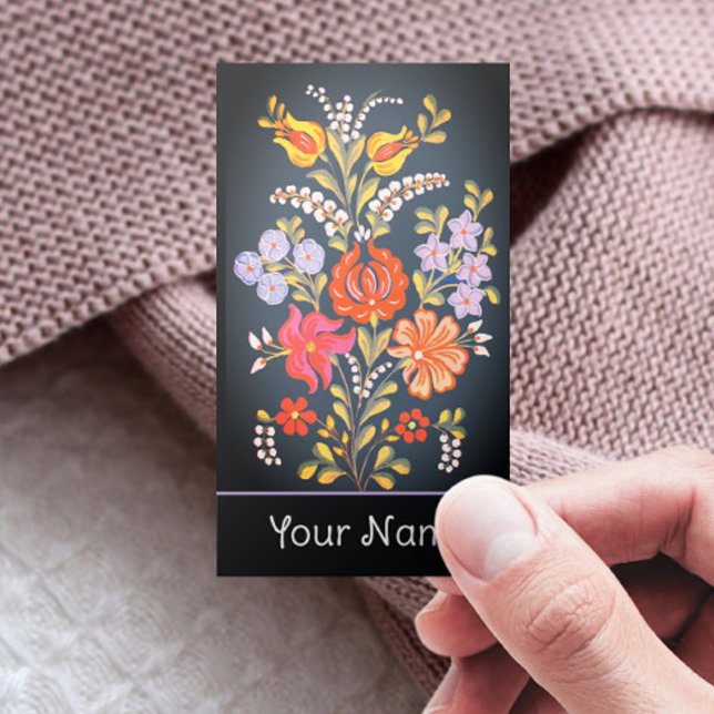 hungarian flowers - vibrant colors   business card (Creator Uploaded)