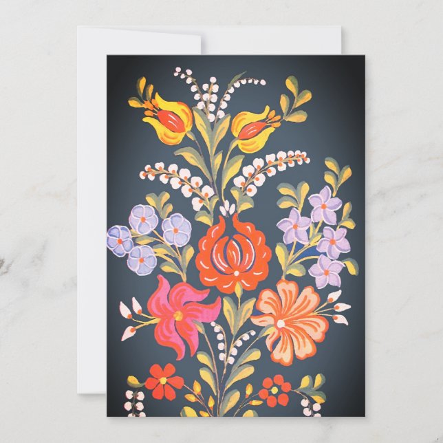 hungarian flowers -vibrant colors invitation (Front)