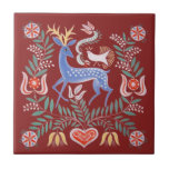 Hungarian Folk Art Ceramic Tile