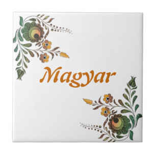 Hungarian Folk Art Ceramic Tile