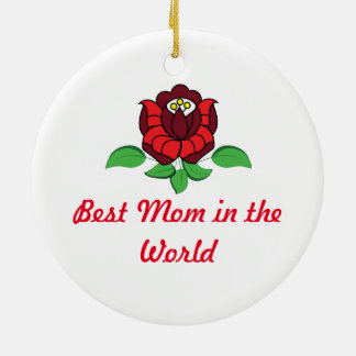 Hungarian folk art floral personalized ceramic ornament