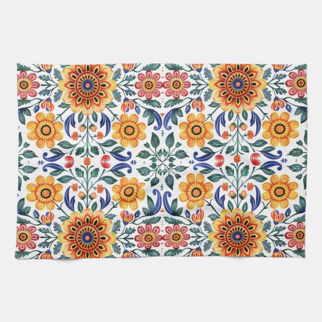 Hungarian Folk Art Kitchen Towel (Horizontal)