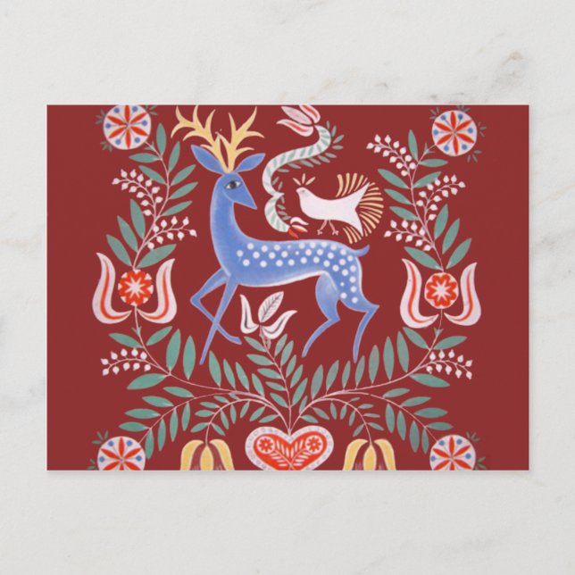 Hungarian Folk Art Postcard (Front)