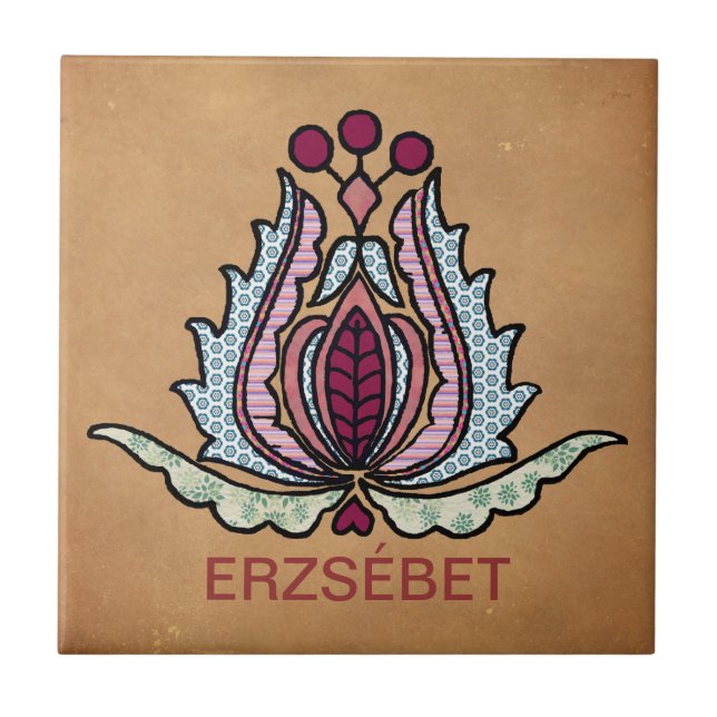 Hungarian Folk Art Tile (Front)