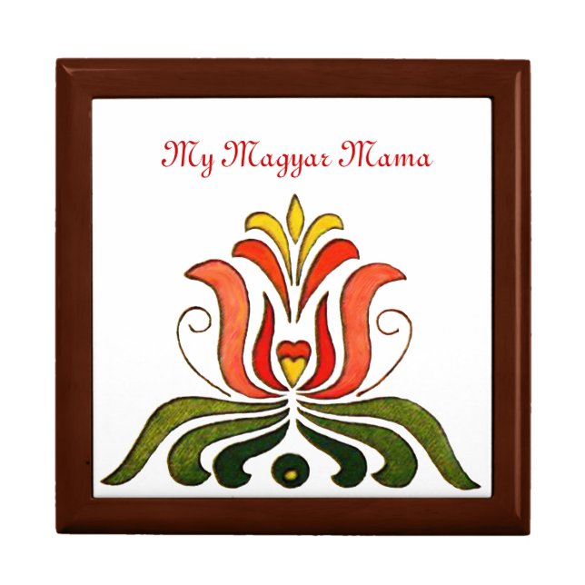 Hungarian Folk Art Tulip Gift Box (Front)