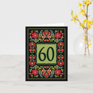 Hungarian Folk Design 60th Birthday Greeting Card