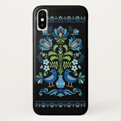 Hungarian Folk Design Birds iPhone X Case