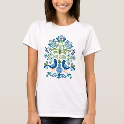 Hungarian Folk Design Birds T_Shirt