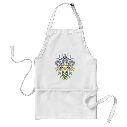 Hungarian Folk Design Lavender Floral Adult Apron