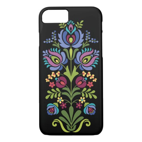 Hungarian Folk Design Lavender Floral iPhone 87 Case
