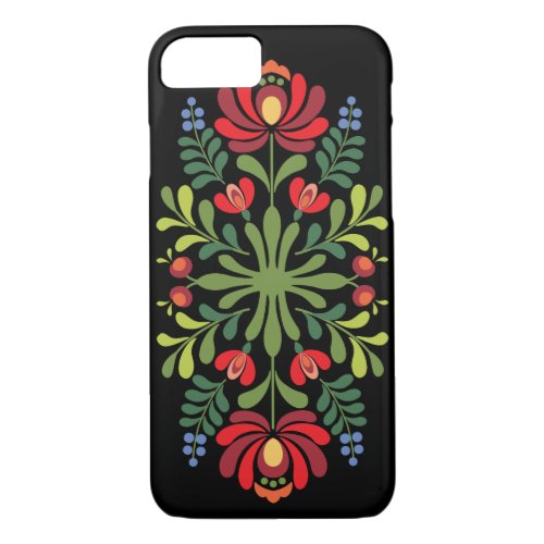 Hungarian Folk Design Red and Pink iPhone 87 Case