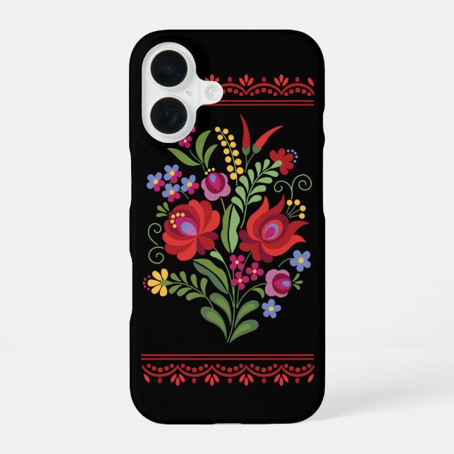 Hungarian Folk Design Red Peppers iPhone Case (Back)