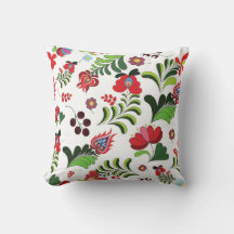 Hungarian Folk Floral Cushion – Matyo Tulip Decor