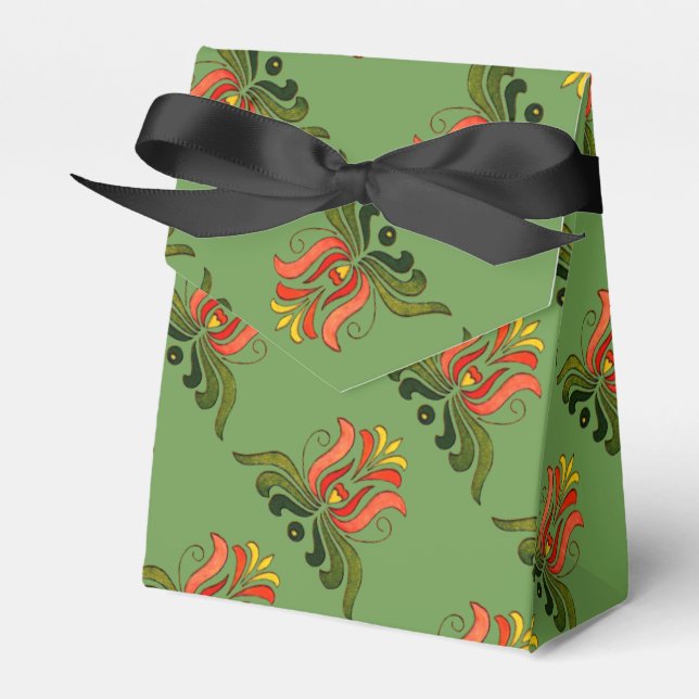 Hungarian Folk Flower Favors Favor Boxes (Front Side)
