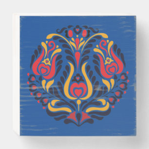 Hungarian Folk Wooden Box Sign