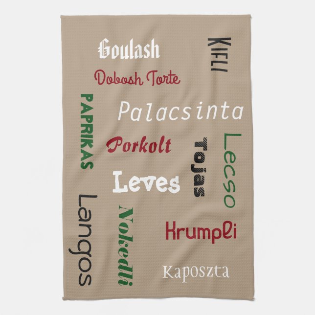 Hungarian Foods Kitchen Towel (Vertical)