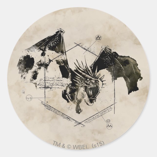 Hungarian Horntail Dragon Classic Round Sticker (Front)