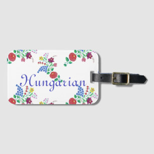 Hungarian Kalocsa Embroidery Folk Art Luggage Tag