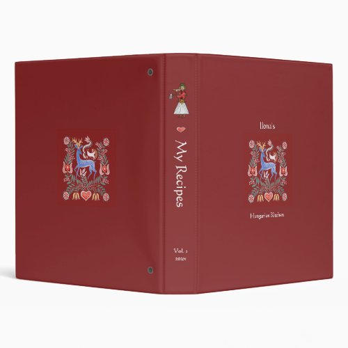 Hungarian folk art design cookbook binder