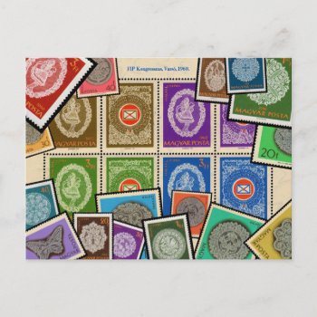 Hungarian Lace Stamp Series - 1960 Postcard by LilithDeAnu at Zazzle