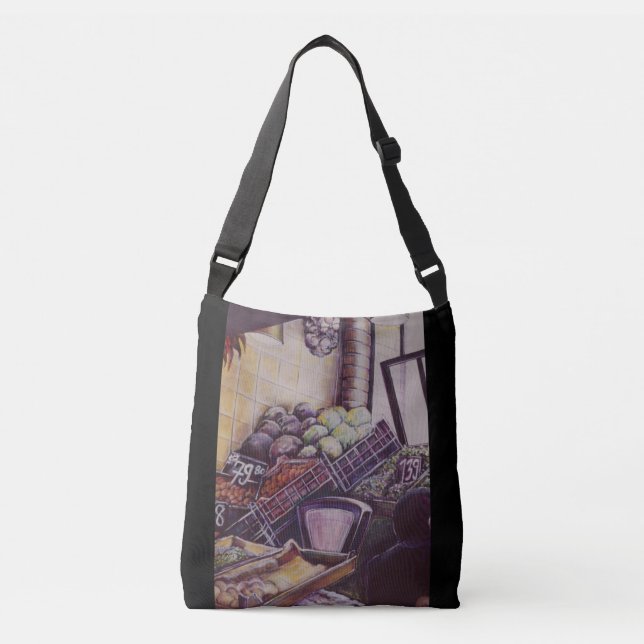 Hungarian Market Place, Budapest Crossbody Bag (Front)