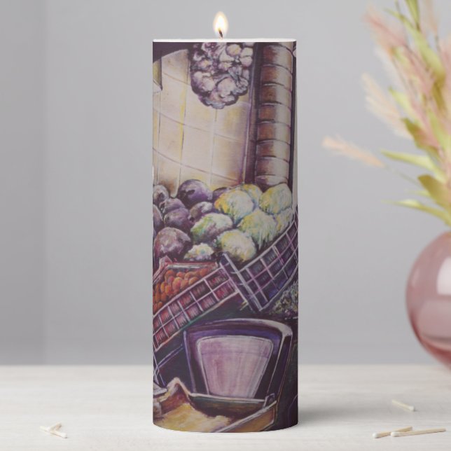 Hungarian Market Place, Budapest Pillar Candle (In Situ)