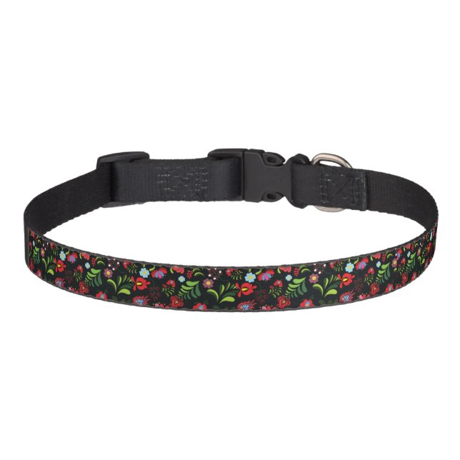 Hungarian Matyo Embroidery Pattern Pet Collar (Front)