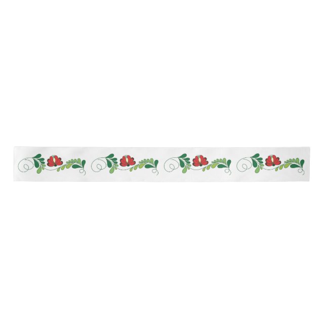 Hungarian Matyo  folk motif Satin Ribbon (Front)