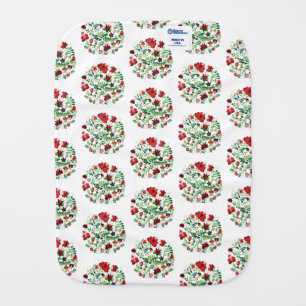 Hungarian Matyo Traditional Folk Art Baby Burp Cloth
