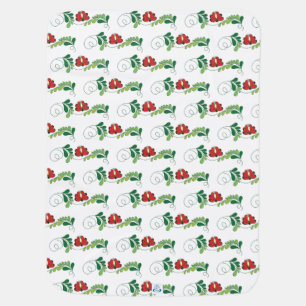 Hungarian Matyo Traditional Folk Art Name Baby  Blanket