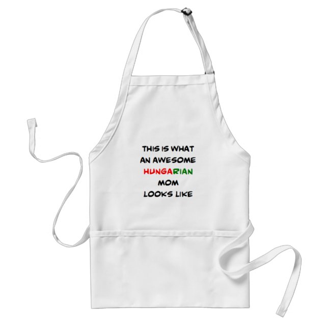 hungarian mom, awesome adult apron (Front)