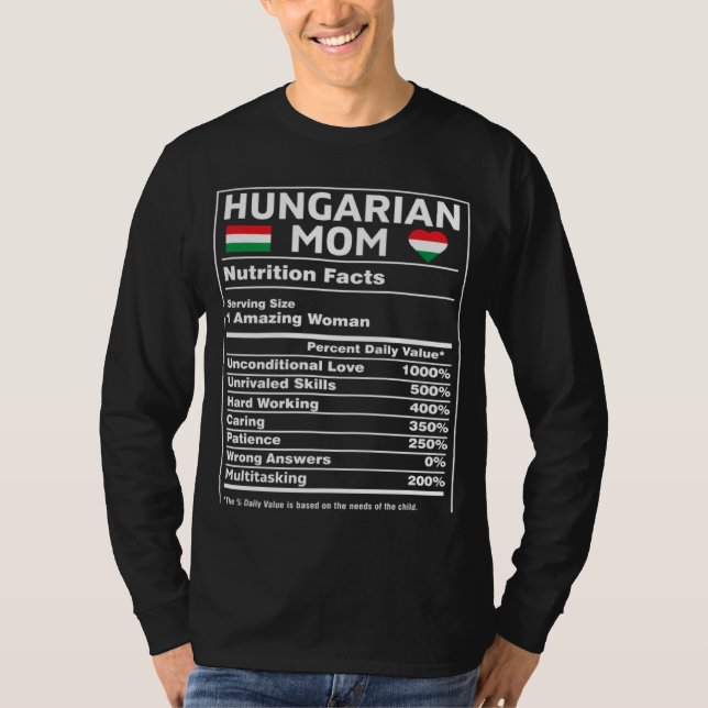 Hungarian Mom For Women Hungary Flag Magyar Mother T-Shirt (Front)