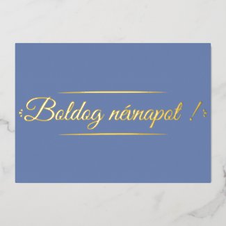 Hungarian Name Day -golden Foil Invitation