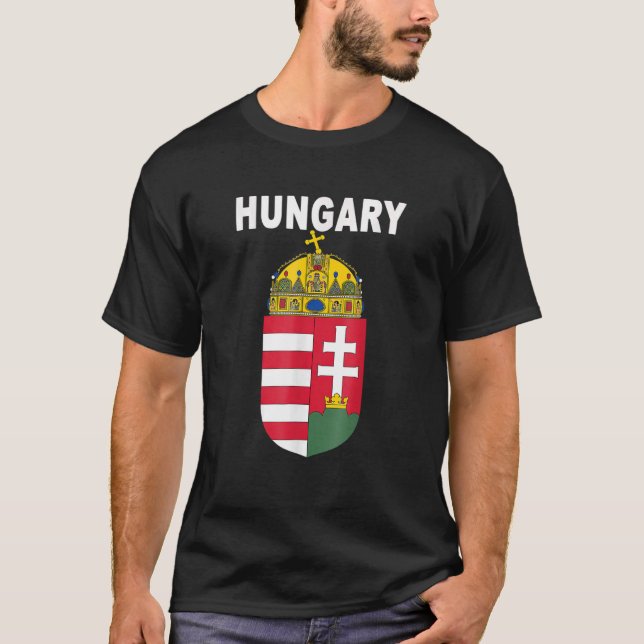 Hungarian National Emblem Designs Hungarian Roots  T-Shirt (Front)