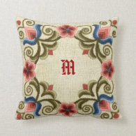 Hungarian Needlework Throw Pillow