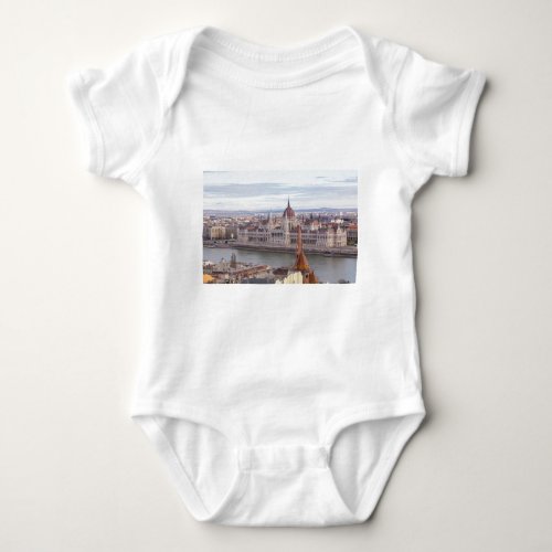 Hungarian Parliament Budapest by day Baby Bodysuit