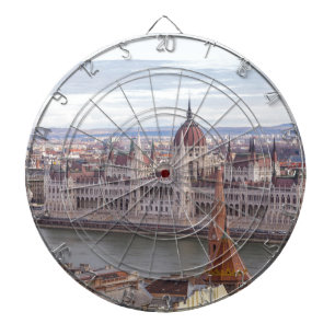 Hungarian Parliament Budapest by day Dart Board