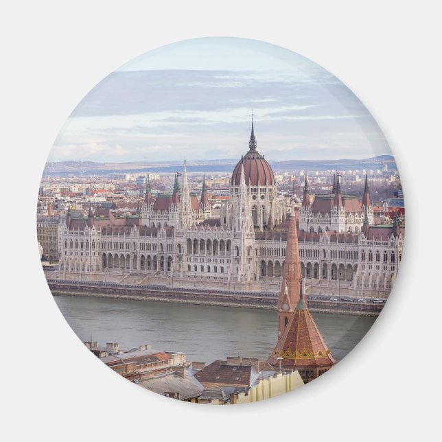 Hungarian Parliament Budapest by day Magnet (Front)