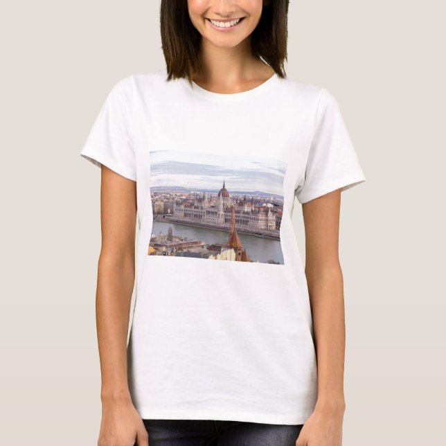 Hungarian Parliament Budapest by day T-Shirt (Front)