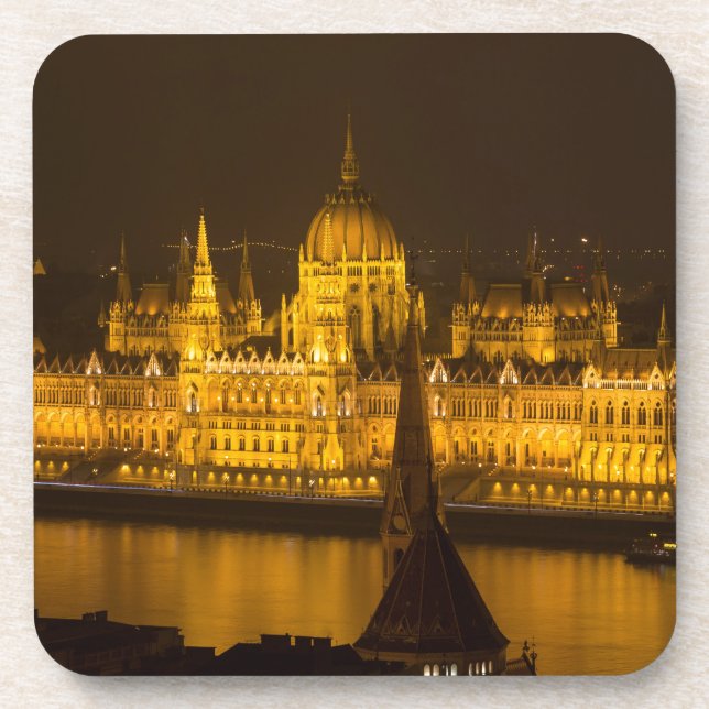 Hungarian Parliament Budapest by night Coaster (Front)