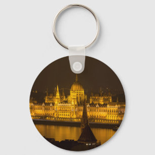 Hungarian Parliament Budapest by night Keychain
