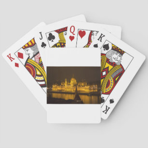 Hungarian Parliament Budapest by night Poker Cards