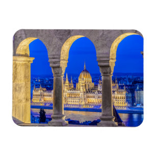 Hungarian Parliament Building at Dusk Magnet