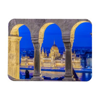Hungarian Parliament Building At Dusk Magnet by takemeaway at Zazzle