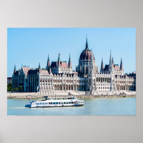 Hungarian Parliament Building in Budapest city Poster