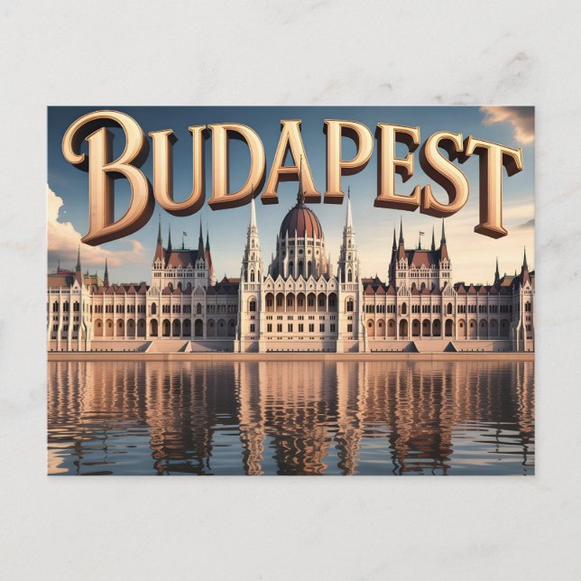 Hungarian Parliament Building in Budapest Postcard (Front)