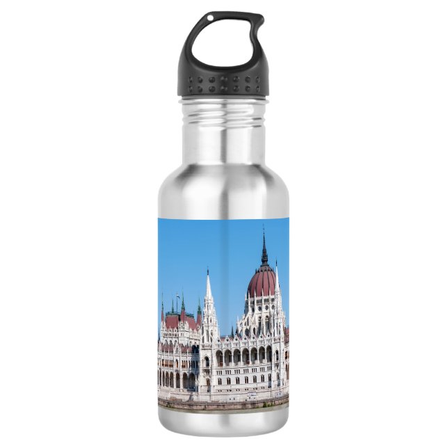 Hungarian Parliament Building in Budapest Stainless Steel Water Bottle (Front)