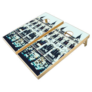 Hungarian Parliament painting Cornhole Set